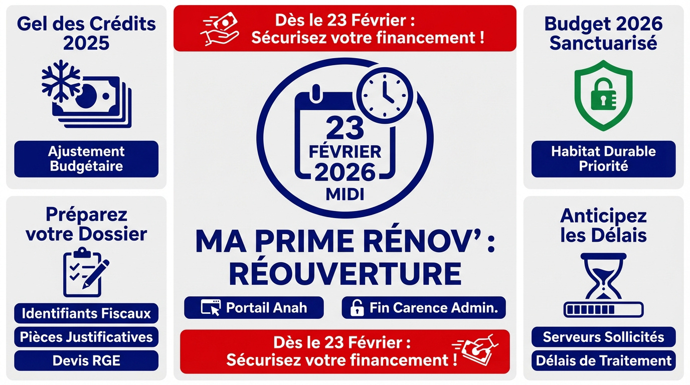 Calendrier de réouverture MaPrimeRénov 2026