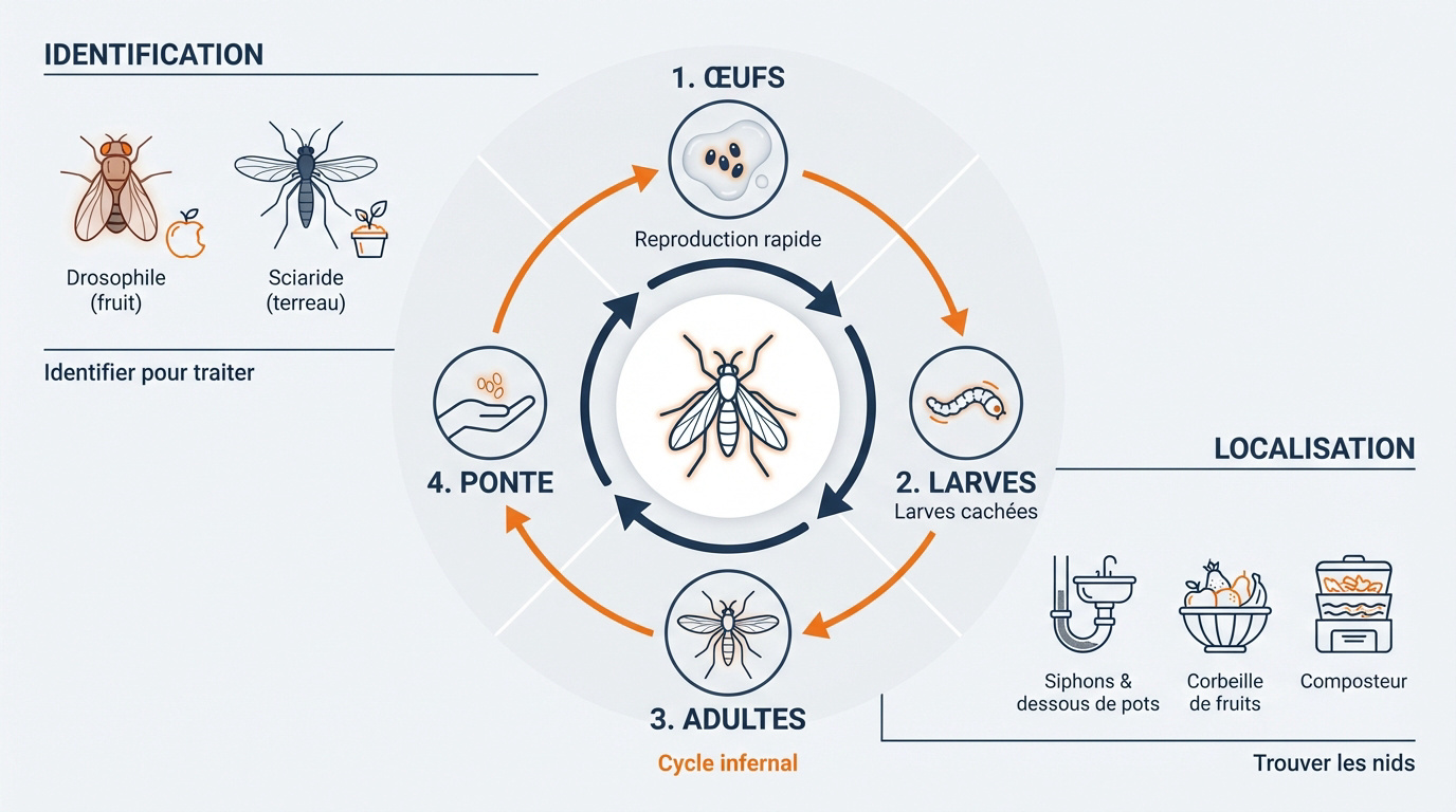 Cycle de vie des moucherons