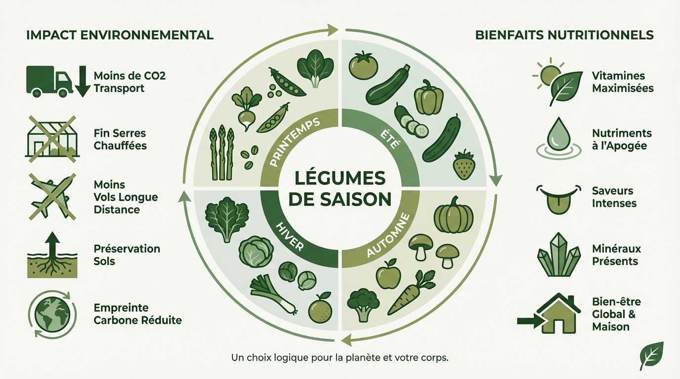 Assortiment de légumes frais de saison sur un étal de marché