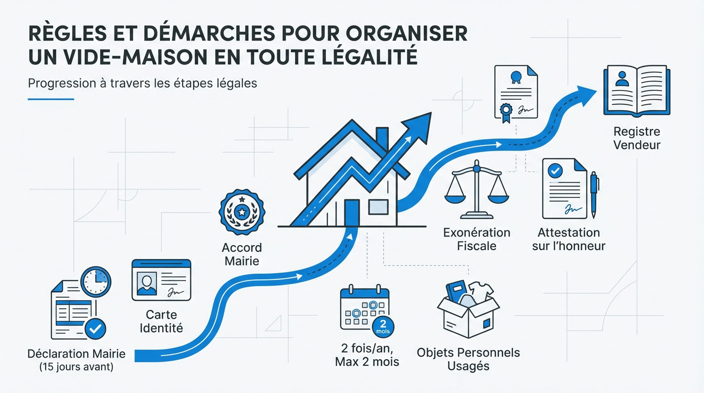 Vente au déballage dans le jardin d'une maison individuelle