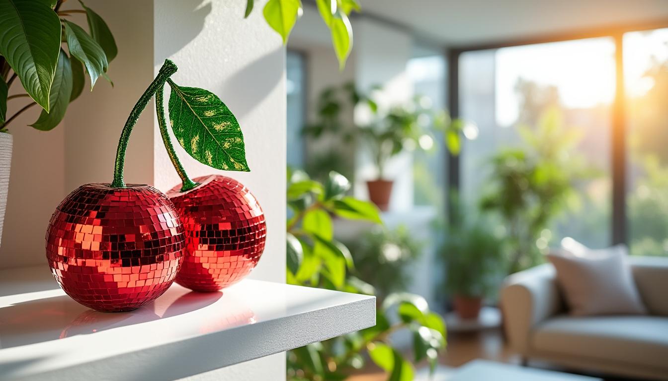 découvrez la boule disco cerise, l'accessoire déco best-seller chez hema qui apporte style et fun à votre intérieur. parfaite pour une ambiance tendance et festive.
