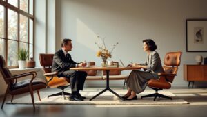 Découvrez l'univers de Charles et Ray Eames, designers emblématiques du mobilier moderne, célèbres pour leurs créations innovantes et intemporelles qui ont révolutionné le design du XXe siècle.