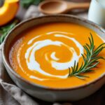 découvrez notre recette facile de soupe veloutée de citrouille au lait de soja et infusion de romarin, un plat délicieux et réconfortant à maîtriser en quelques étapes simples.