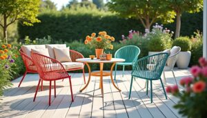 Découvrez le salon de jardin Fermob alliant élégance et confort pour sublimer vos espaces extérieurs. Profitez d'un mobilier design, coloré et durable, idéal pour vos moments de détente en plein air.