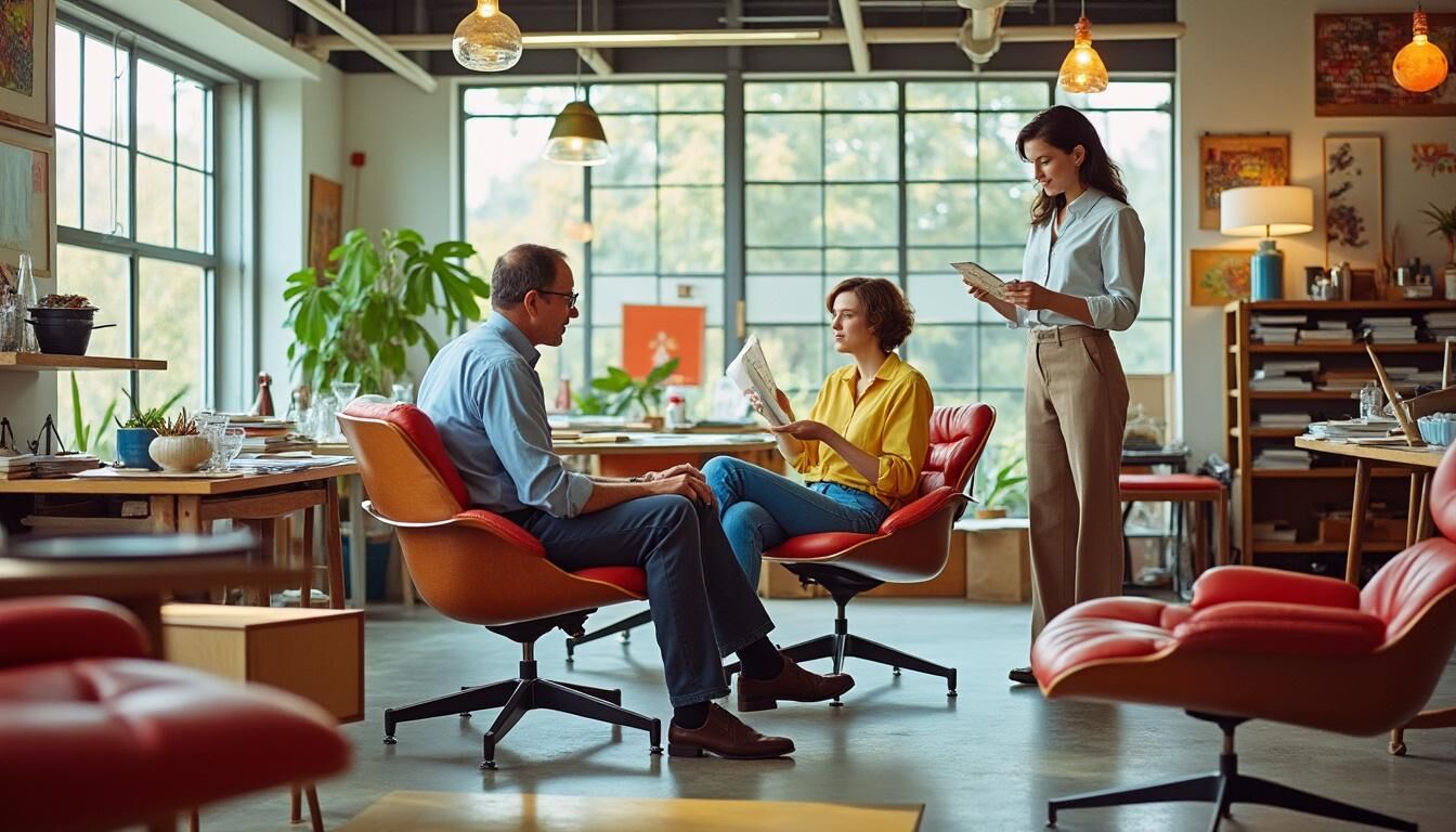 Découvrez Charles et Ray Eames, designers emblématiques du mobilier moderne, célèbres pour leurs créations innovantes et intemporelles qui ont marqué le design du XXe siècle.