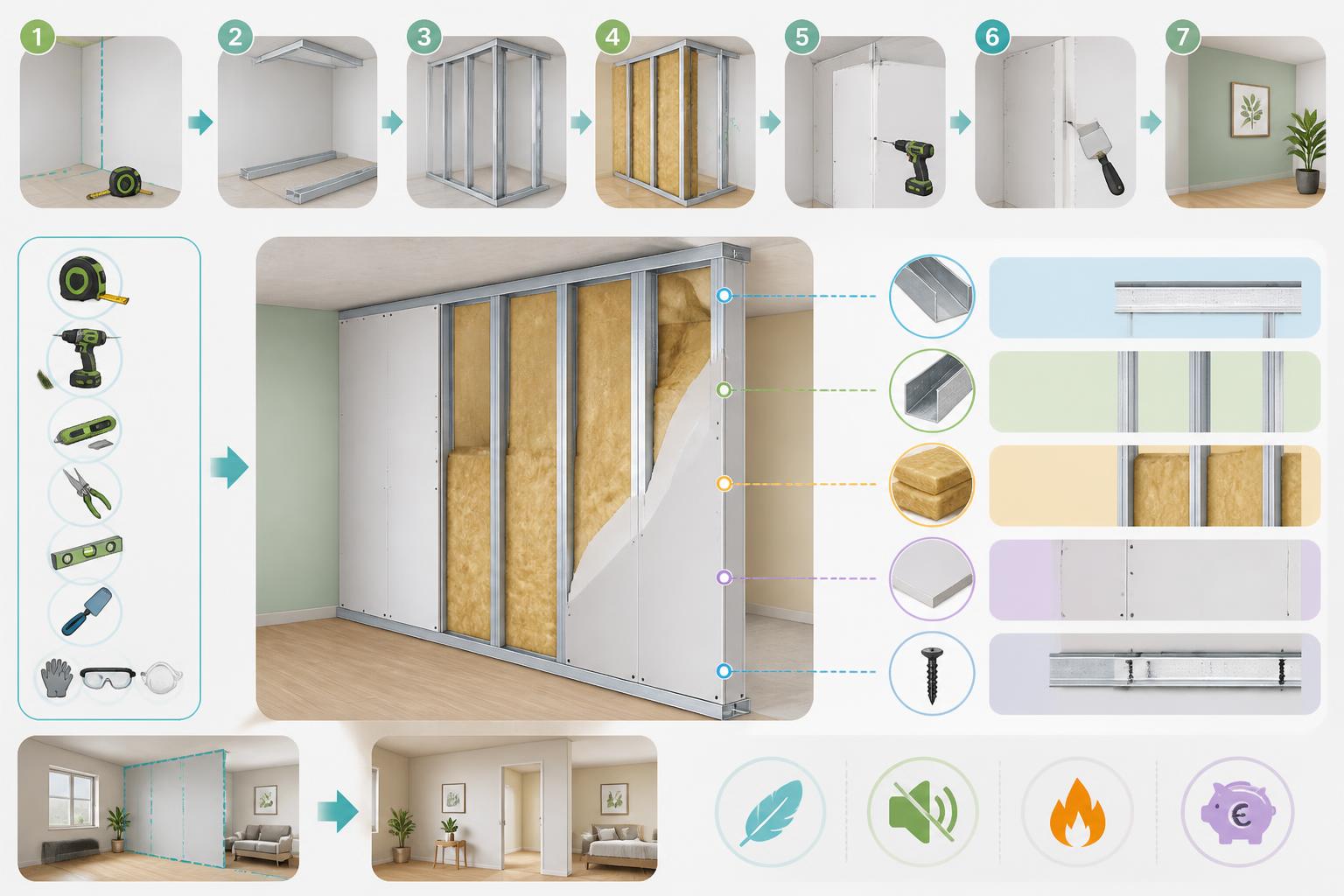 découvrez comment construire facilement une cloison en placo pour créer une séparation légère et fonctionnelle chez vous. astuces et conseils pratiques pour réussir votre aménagement intérieur.