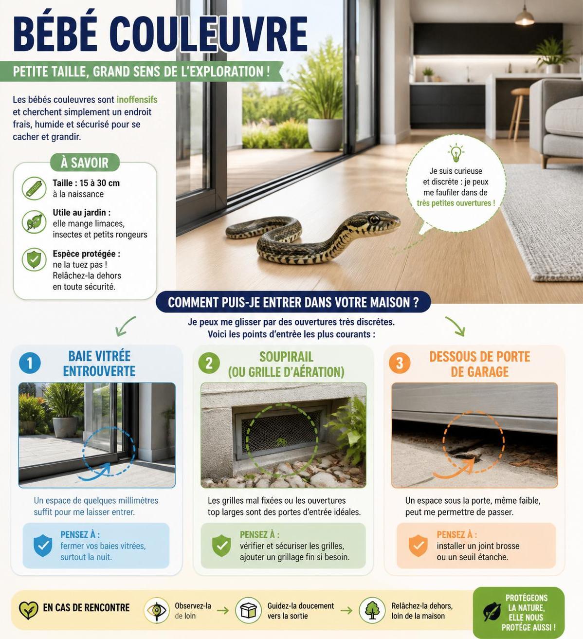 découvrez les actions à entreprendre lorsque vous trouvez un bébé couleuvre dans votre maison, pour assurer votre sécurité et préserver cet animal protégé.