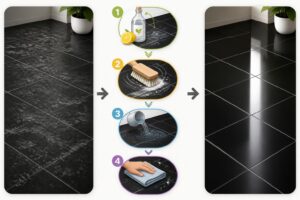 découvrez nos astuces efficaces pour redonner tout son éclat à un carrelage noir terni par le calcaire et retrouver une surface propre et brillante.