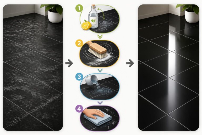 découvrez nos astuces efficaces pour redonner tout son éclat à un carrelage noir terni par le calcaire et retrouver une surface propre et brillante.