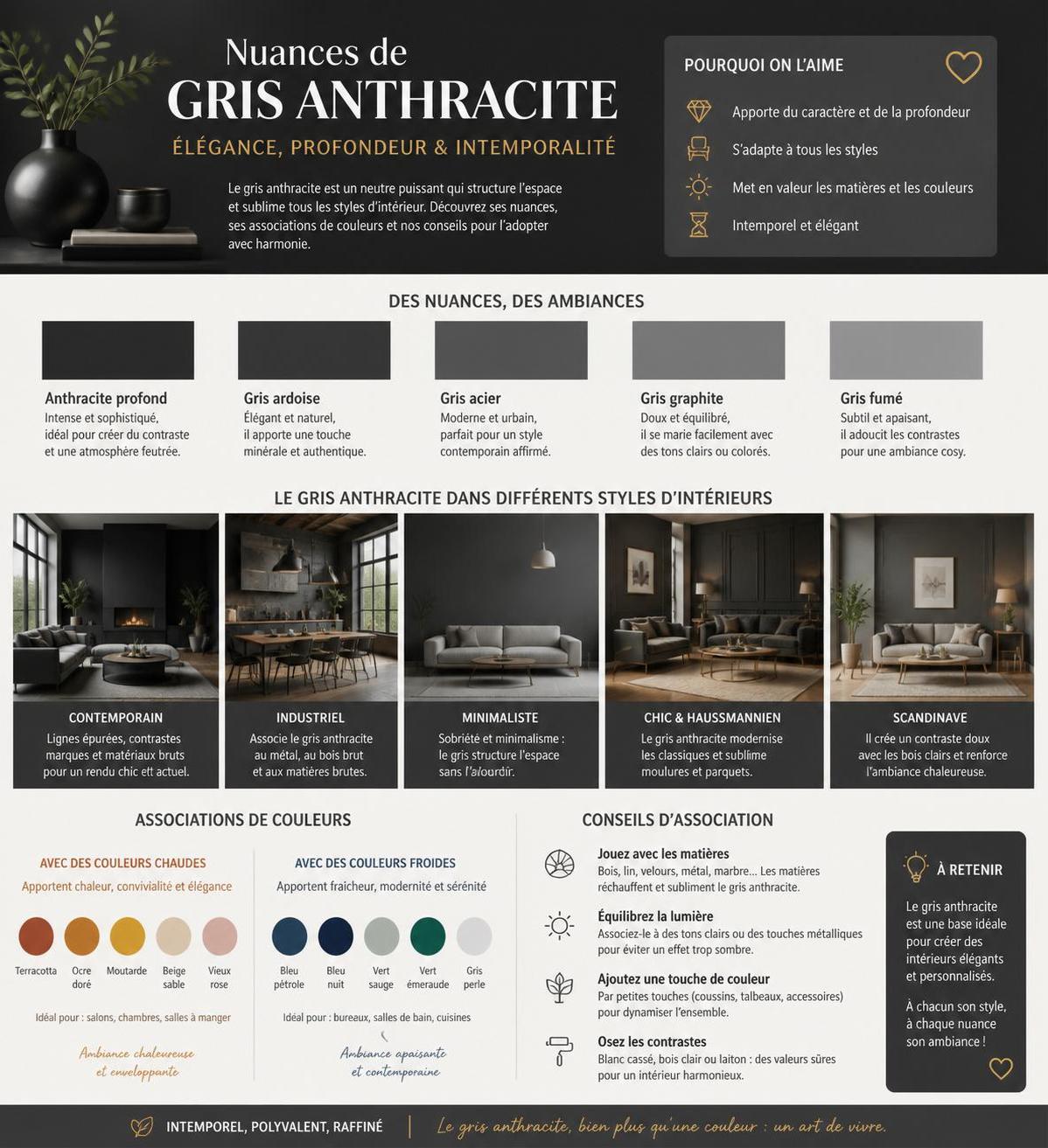 découvrez des idées déco inspirantes et des associations réussies avec la couleur gris anthracite en peinture pour sublimer votre intérieur.