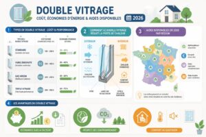 découvrez tout sur le double vitrage en 2026 : coûts, économies d'énergie réalisées et aides financières disponibles pour vos travaux d'isolation.