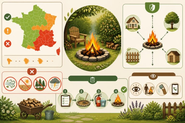 découvrez ce que dit la législation concernant l'installation et l'utilisation d'un feu de camp dans votre jardin, pour profiter en toute sécurité et en respectant la loi.