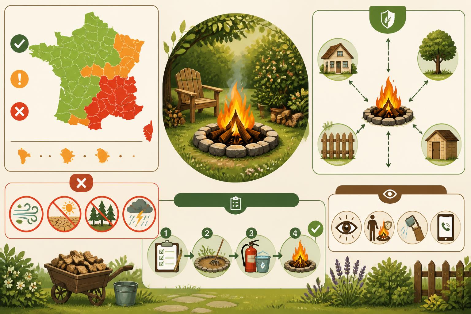 découvrez ce que dit la législation concernant l'installation et l'utilisation d'un feu de camp dans votre jardin, pour profiter en toute sécurité et en respectant la loi.