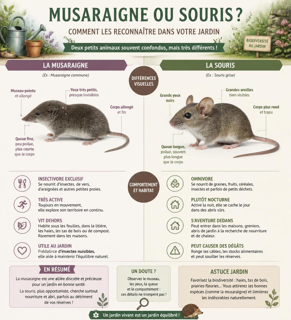 découvrez si la musaraigne au jardin est utile ou nuisible. apprenez à l'identifier et à gérer sa présence pour protéger votre espace vert efficacement.