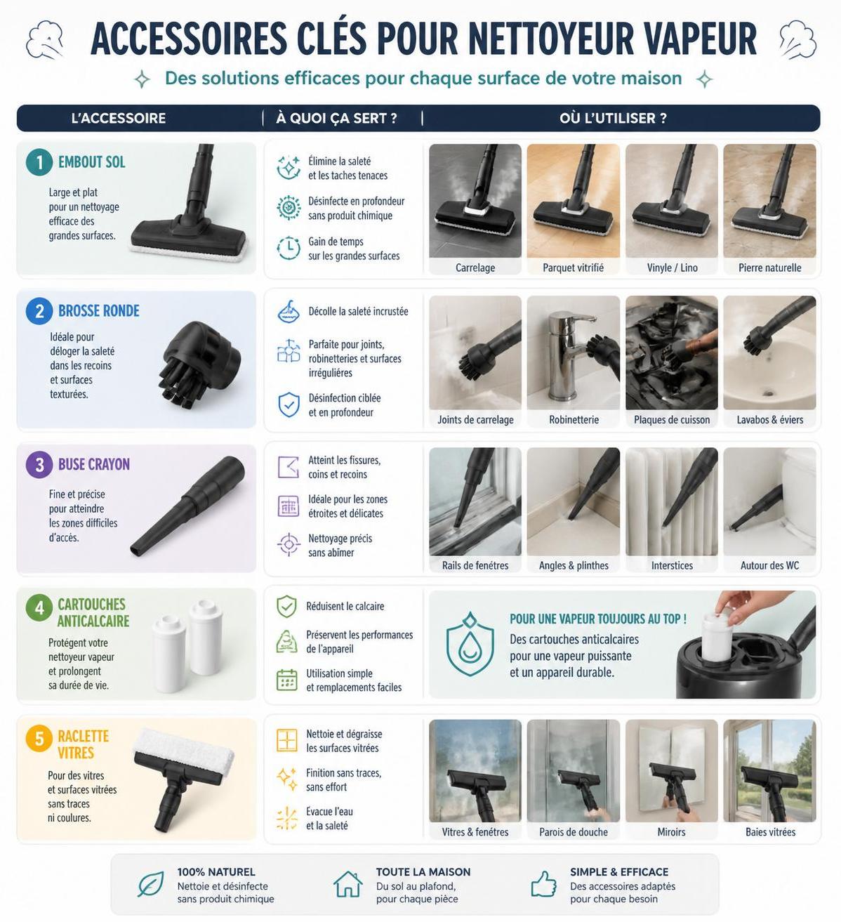 découvrez notre guide d'achat complet et comparatif des meilleurs nettoyeurs vapeur pour choisir le modèle adapté à vos besoins de nettoyage efficace et écologique.