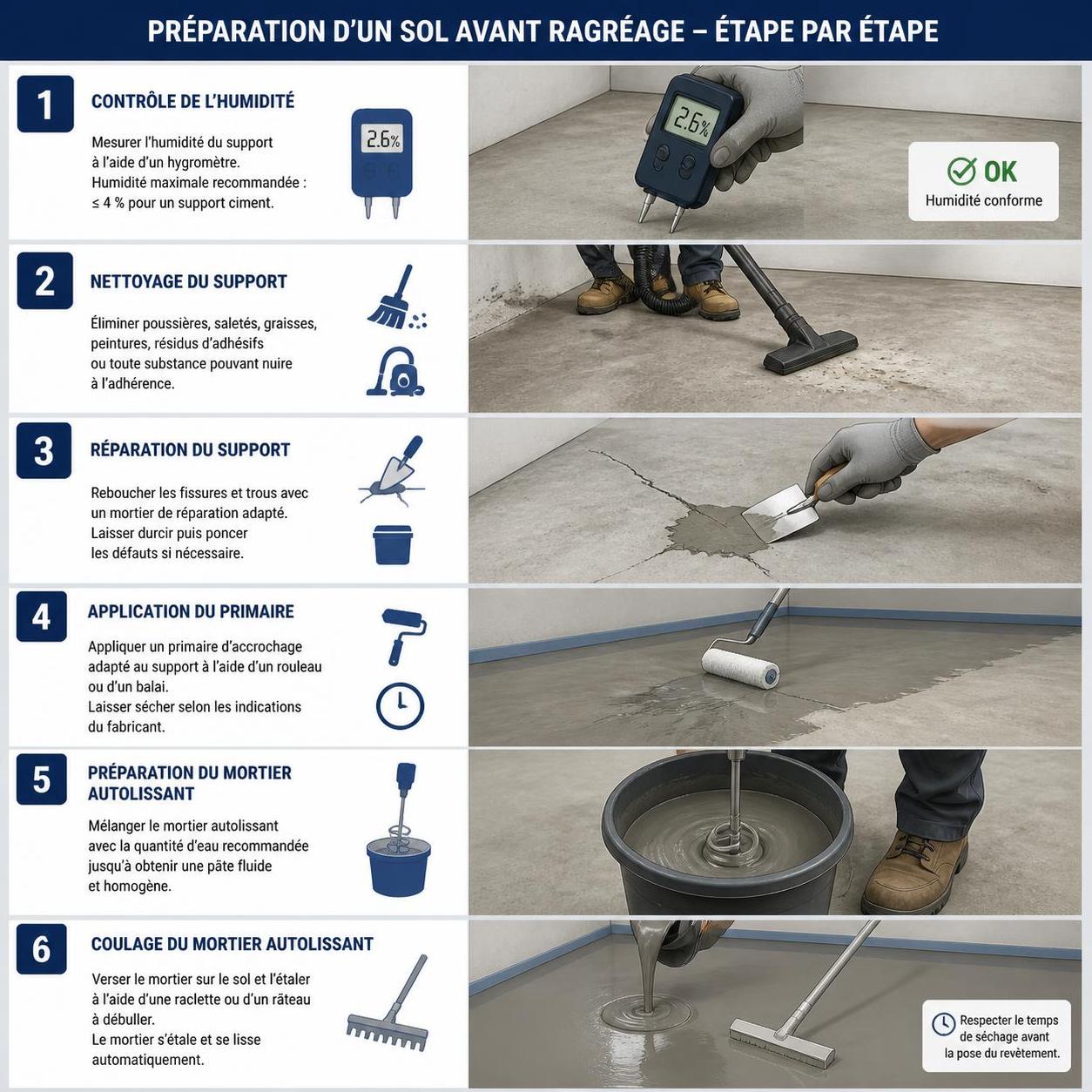 découvrez comment préparer efficacement votre surface avant de poser un revêtement grâce au ragréage de sol. nos conseils pour un sol parfaitement lisse et prêt à recevoir peinture, carrelage ou parquet.