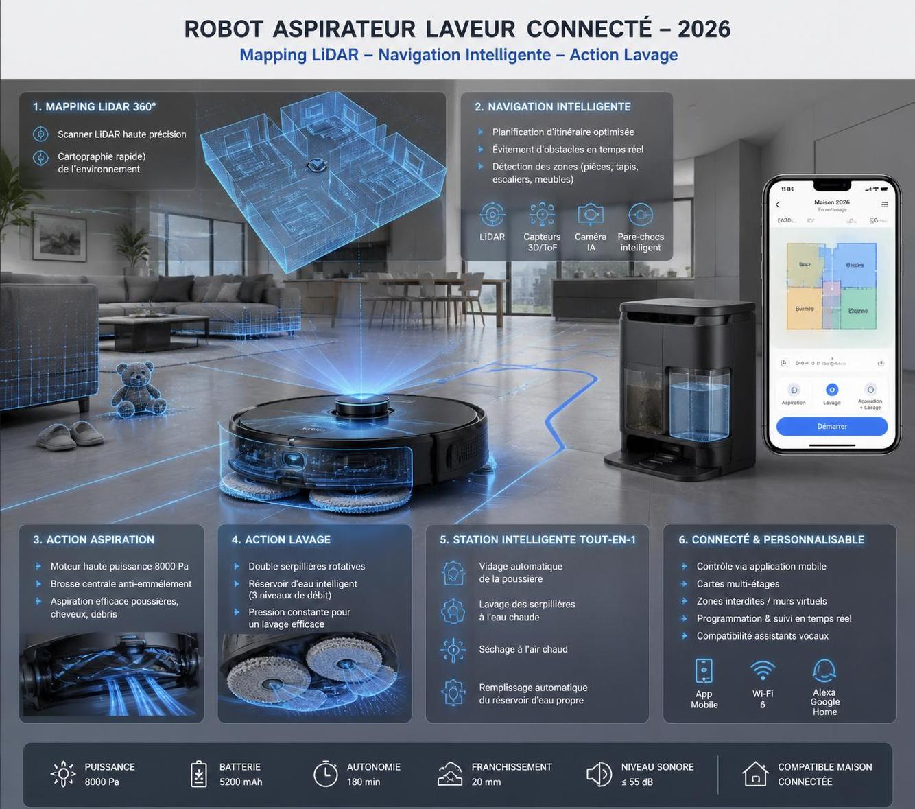 découvrez notre comparatif 2026 des meilleurs robots aspirateurs laveurs et bénéficiez d'un guide d'achat complet pour choisir l'appareil idéal adapté à vos besoins et à votre budget.