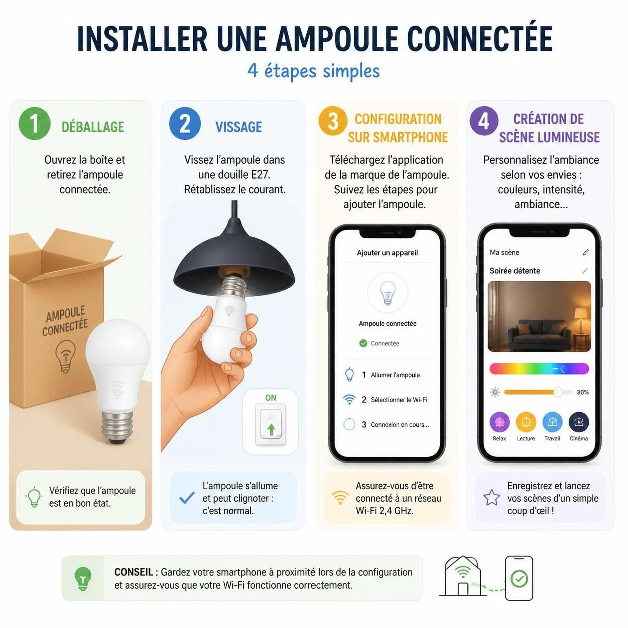 découvrez notre guide d'achat et d'installation pour ampoules connectées, conçu spécialement pour les débutants. apprenez à choisir, installer et utiliser facilement votre ampoule intelligente.