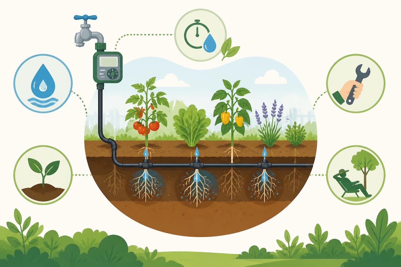 découvrez comment installer un système d'arrosage automatique goutte-à-goutte économique pour économiser de l'eau et entretenir efficacement votre jardin.
