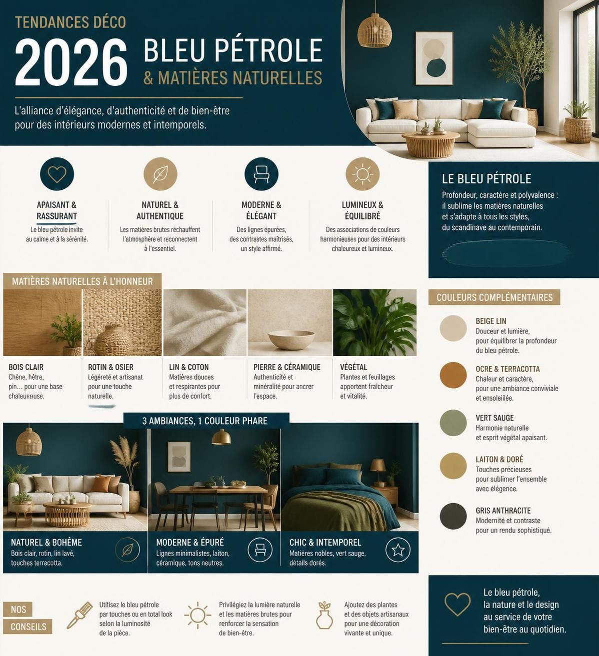 découvrez comment associer le bleu pétrole avec d'autres couleurs pour créer un intérieur élégant et raffiné. nos conseils déco pour sublimer votre espace avec ce ton profond et tendance.