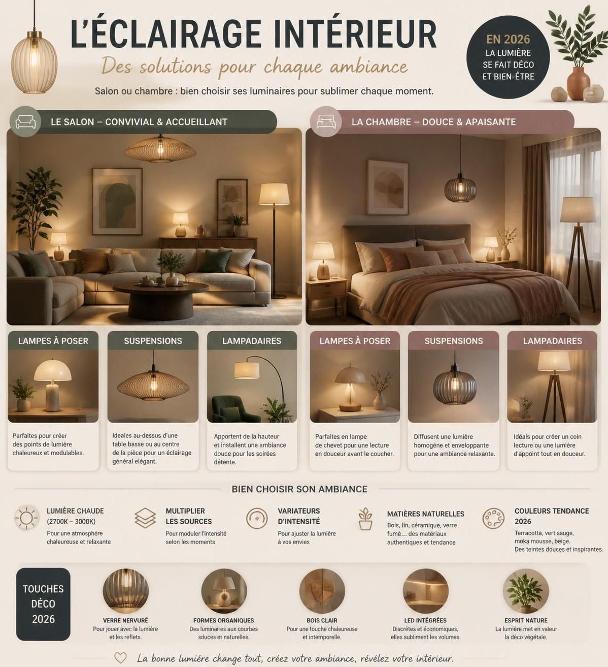 découvrez notre guide complet pour choisir la lampe idéale de salon ou de chambre et illuminer votre intérieur avec style et fonctionnalité.