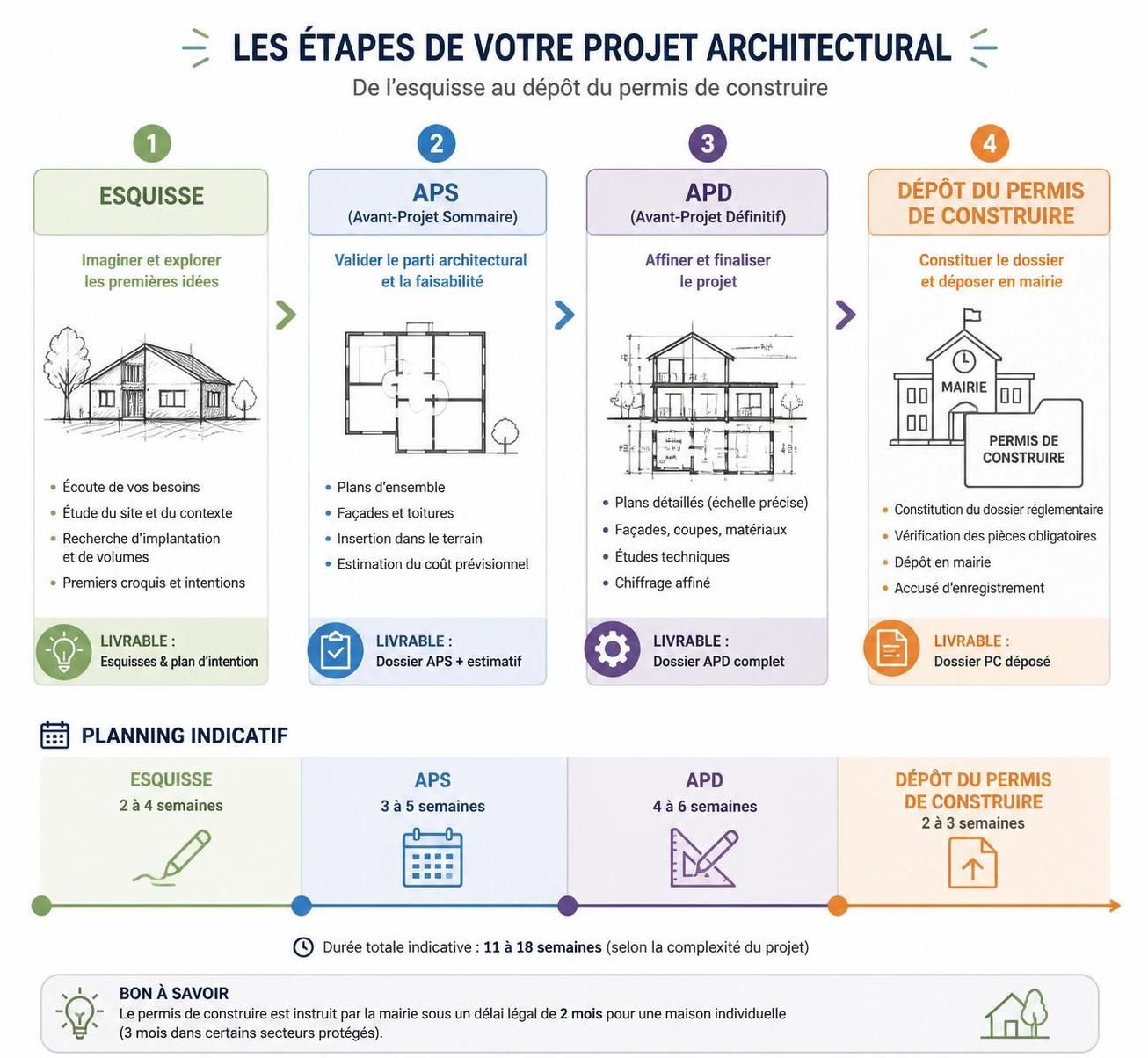 découvrez les différentes étapes d'un projet de construction, de l'esquisse au permis de construire (pc), expliquées simplement pour mieux comprendre les phases aps et apd.