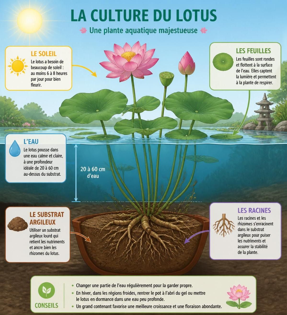 apprenez à cultiver la fleur de lotus chez vous grâce à nos conseils pratiques pour entretenir cette plante aquatique et profiter de ses magnifiques fleurs.