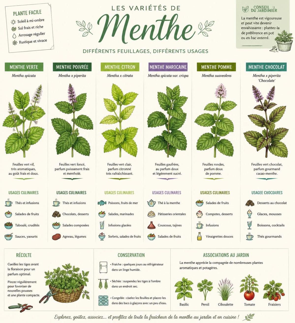 découvrez comment cultiver la menthe en pot, prévenir son invasion dans votre jardin et choisir la variété idéale pour vos besoins.