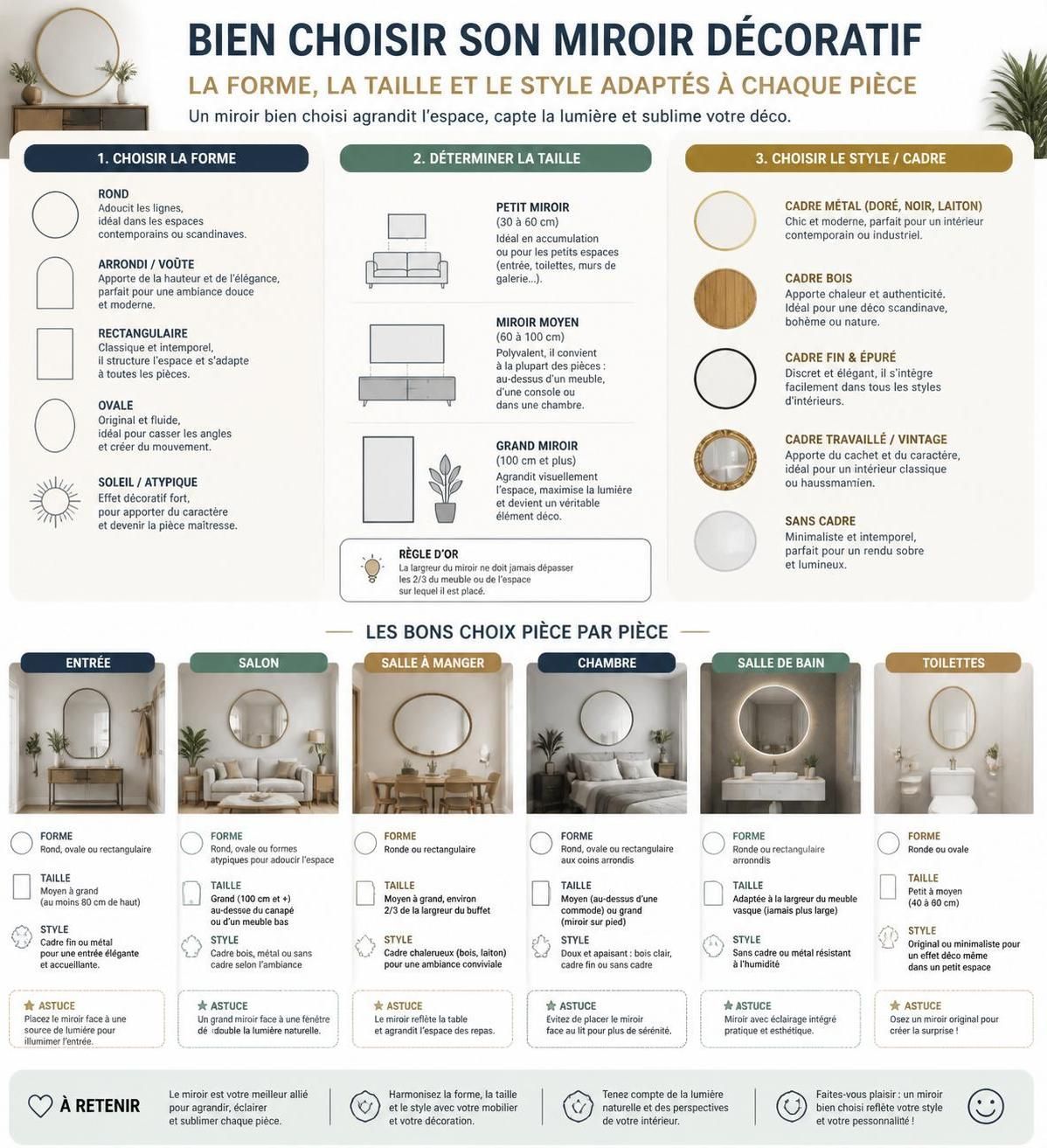 découvrez comment positionner un miroir décoratif pour agrandir visuellement et embellir votre espace avec style et élégance.