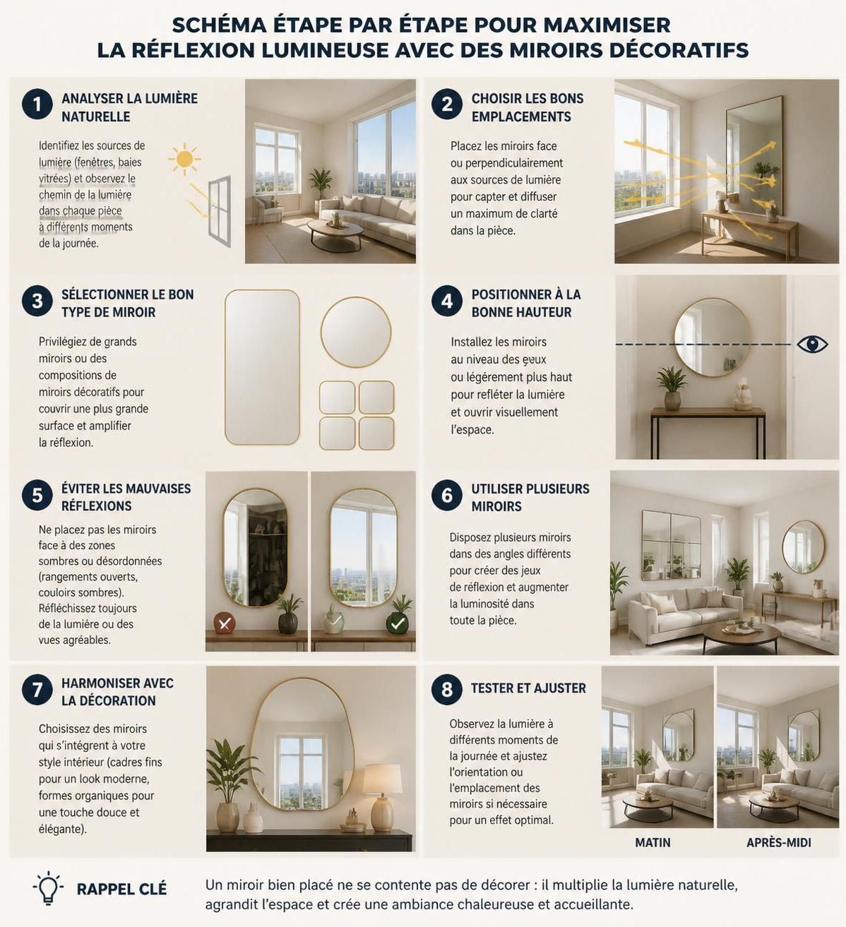 découvrez comment positionner un miroir décoratif pour agrandir visuellement et embellir votre espace intérieur avec style et harmonie.
