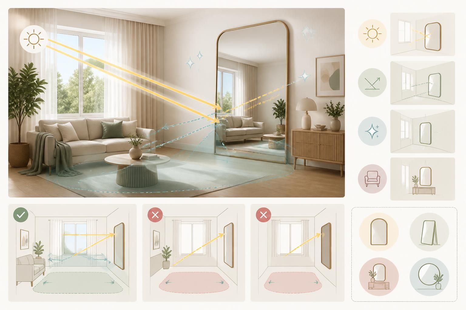 découvrez comment positionner un miroir décoratif pour agrandir visuellement et embellir votre espace intérieur avec style et élégance.