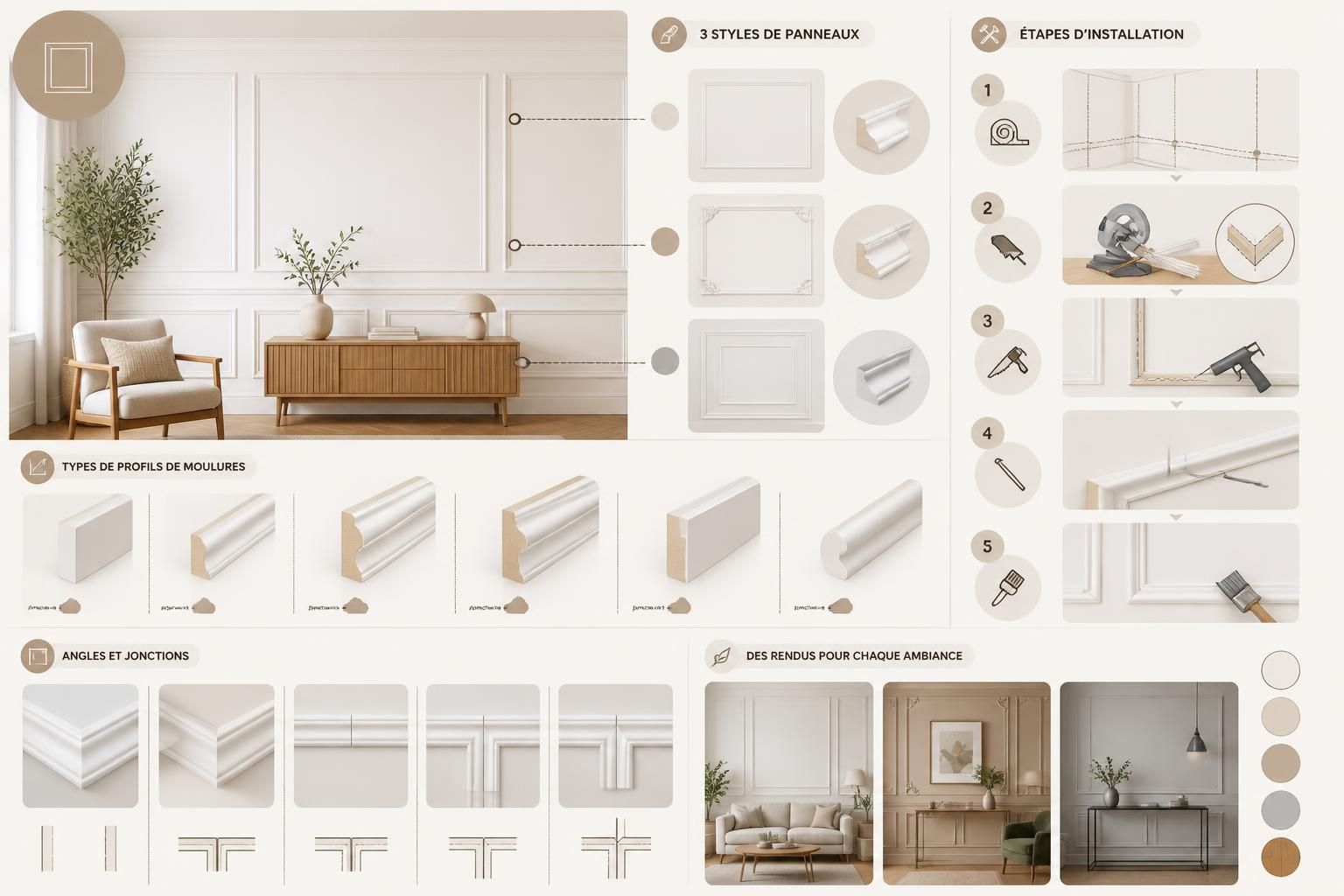 découvrez comment les moulures décoratives murales peuvent transformer votre intérieur en créant des effets de panneaux élégants et personnalisés chez vous.