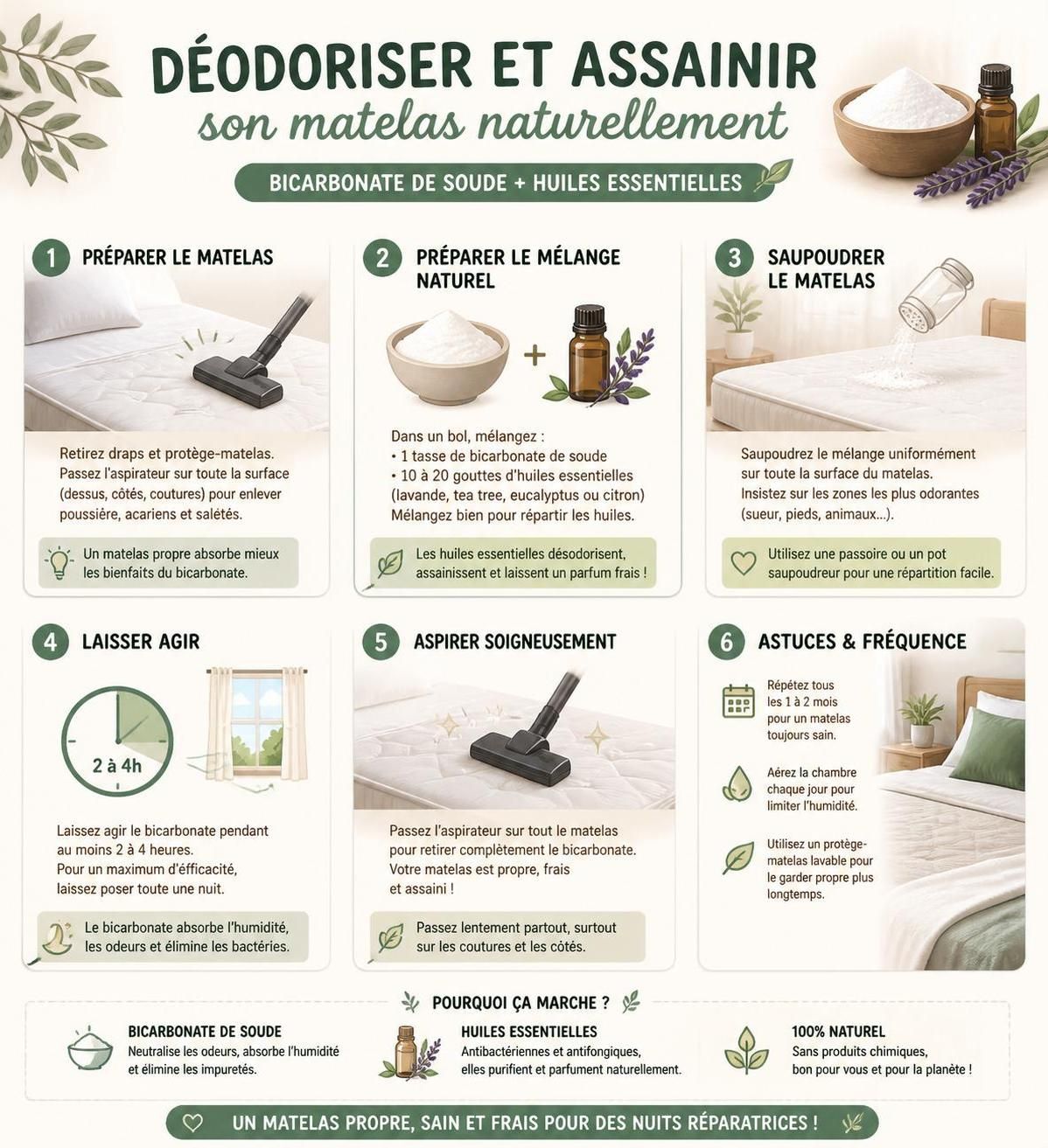 découvrez des méthodes efficaces pour nettoyer un matelas en profondeur, éliminer les taches, les acariens et les mauvaises odeurs afin de garder un sommeil sain et confortable.