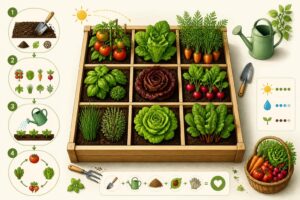 découvrez comment créer et gérer facilement votre premier potager en carré pour cultiver légumes et herbes aromatiques chez vous.