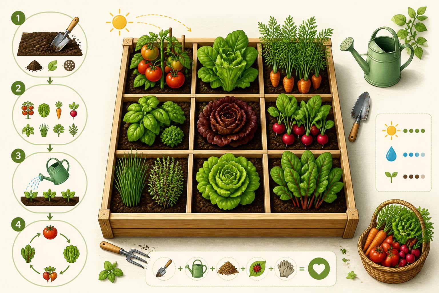 découvrez comment créer et gérer facilement votre premier potager en carré pour cultiver légumes et herbes aromatiques chez vous.