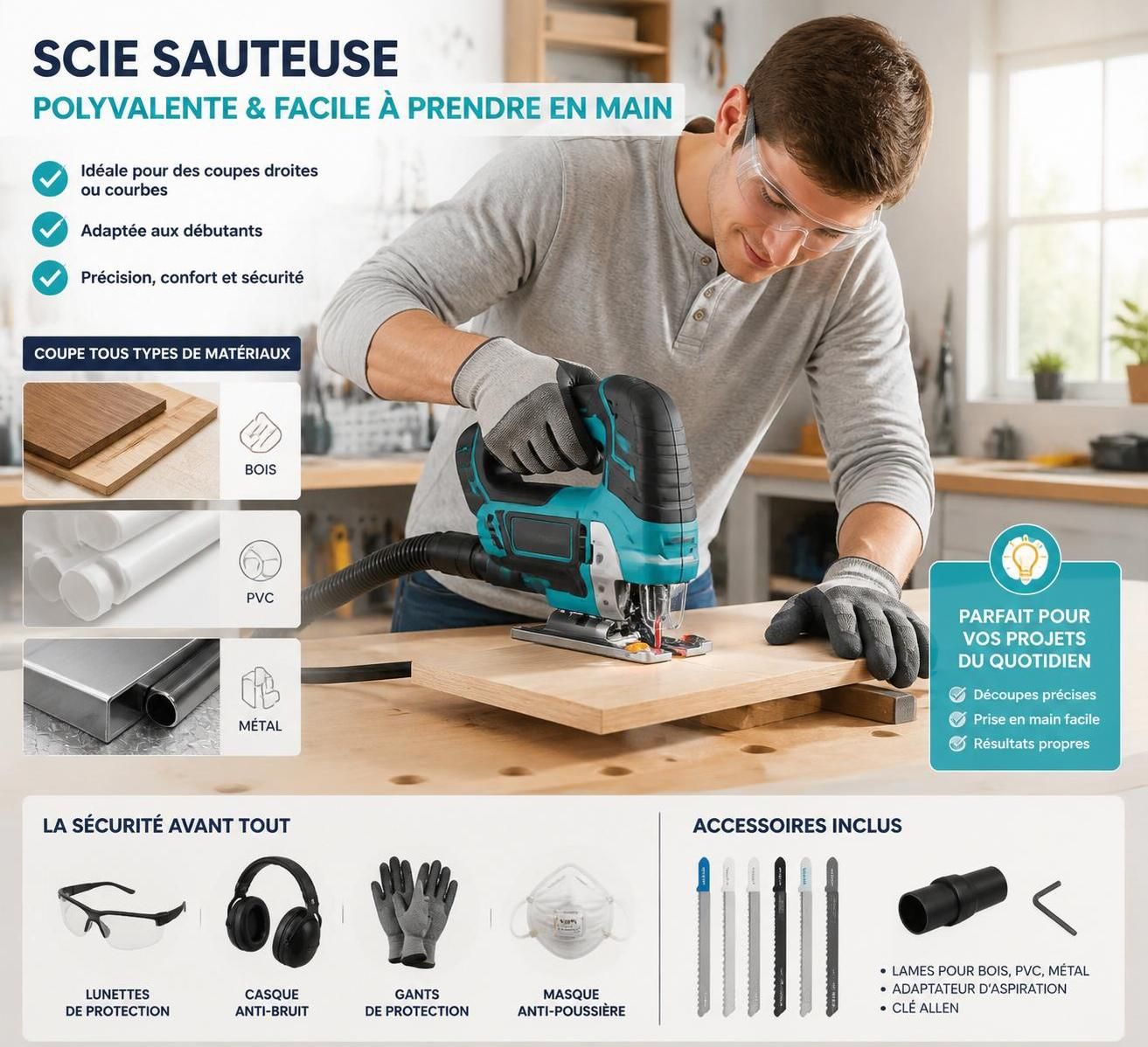 découvrez notre guide d'achat complet et comparatif des meilleures scies sauteuses pour débutants, pour choisir l'outil idéal adapté à vos besoins et réaliser vos projets en toute simplicité.