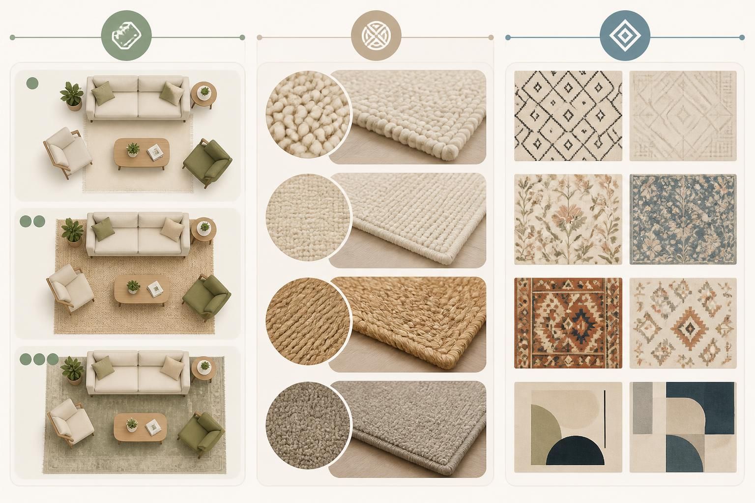 découvrez nos conseils pour choisir la taille, la matière et le motif idéaux pour votre tapis de salon, afin d'harmoniser parfaitement votre décoration intérieure.
