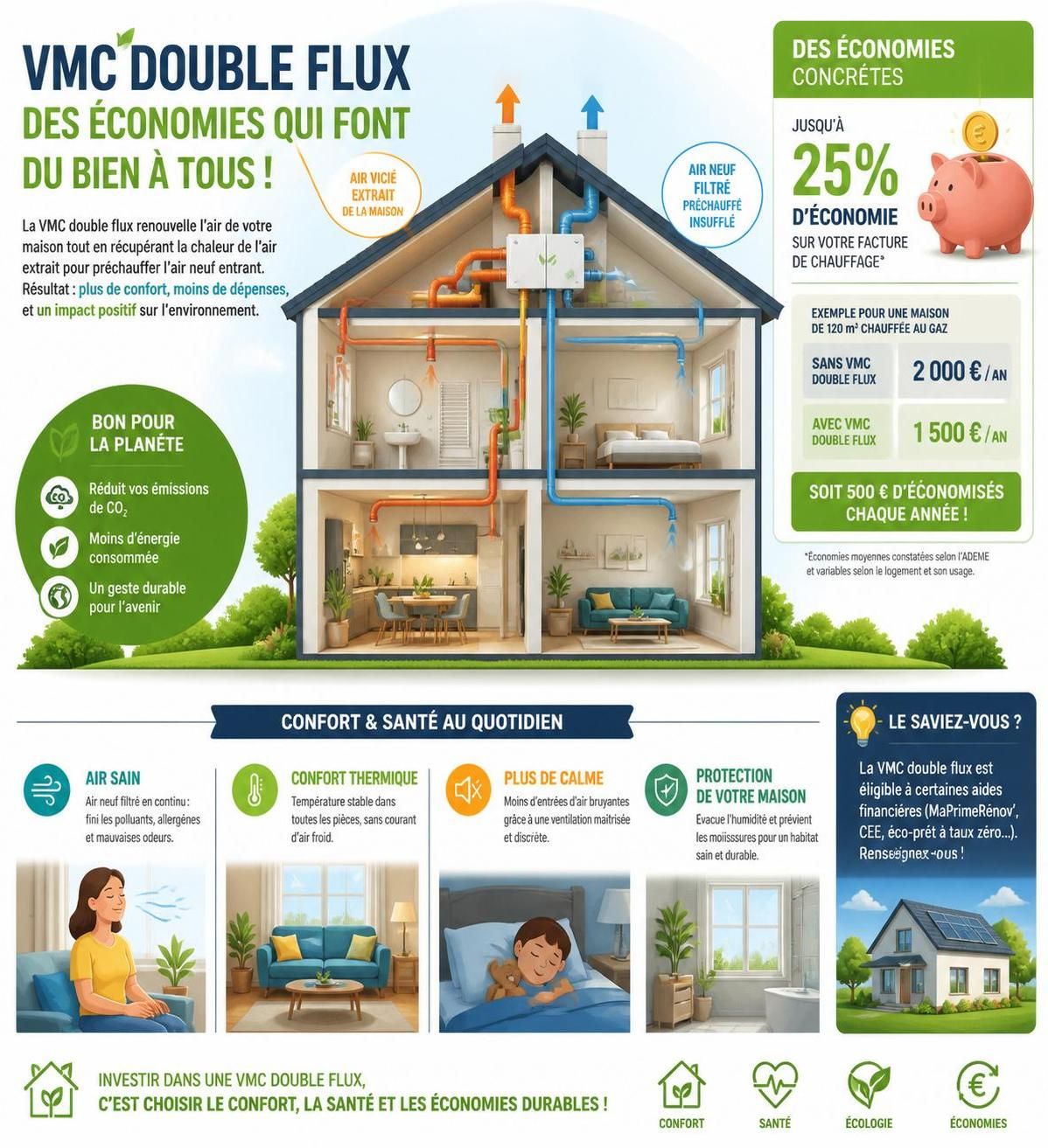 découvrez pourquoi choisir une vmc double flux en 2026 est essentiel pour améliorer la qualité de l'air intérieur, optimiser les économies d'énergie et garantir un confort durable chez vous.