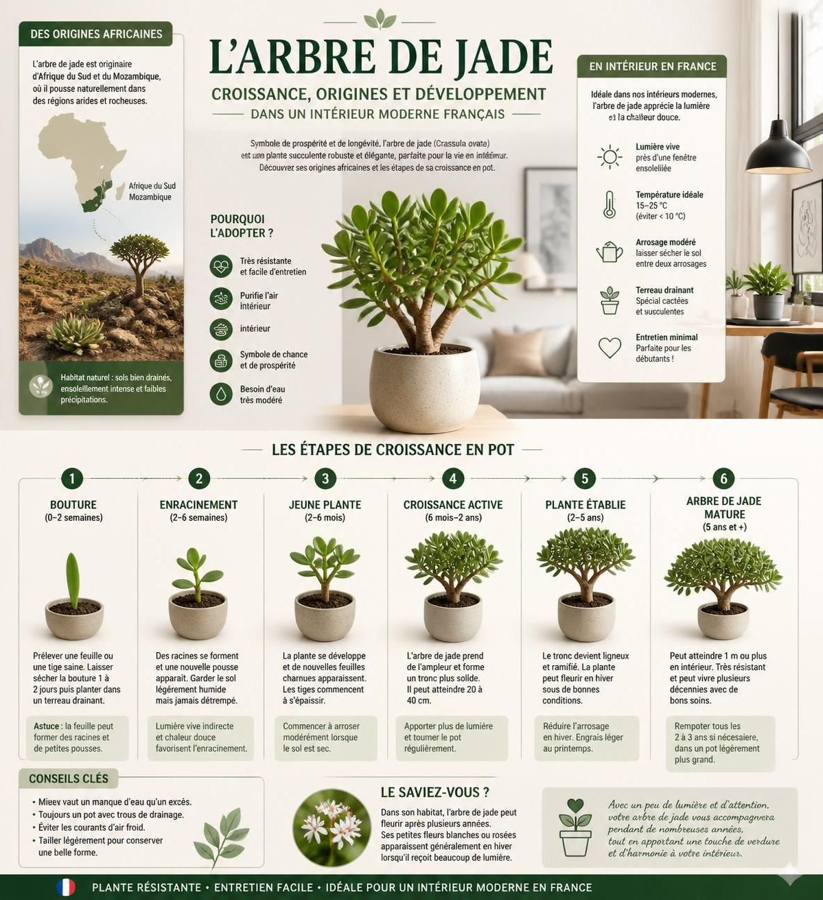 découvrez nos conseils pratiques pour cultiver un arbre de jade en bonne santé et le faire prospérer des années dans votre maison.