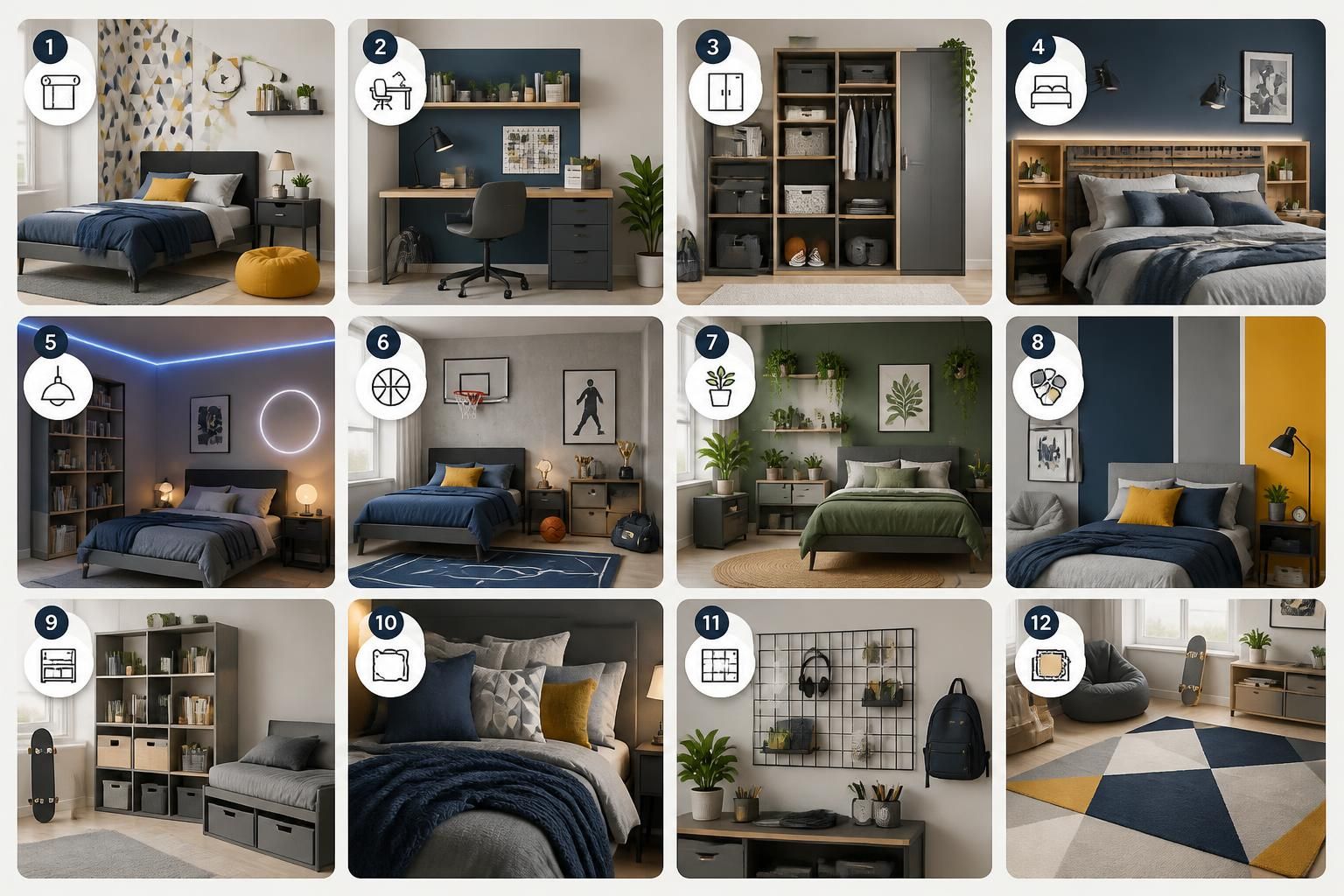 découvrez 12 idées déco tendance pour aménager une chambre d'ado garçon stylée et personnalisée, alliant confort et modernité.