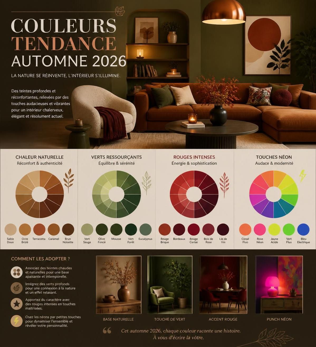 découvrez les couleurs tendance automne 2026 pour sublimer votre intérieur avec des teintes incontournables et chaleureuses, idéales pour une décoration moderne et conviviale.