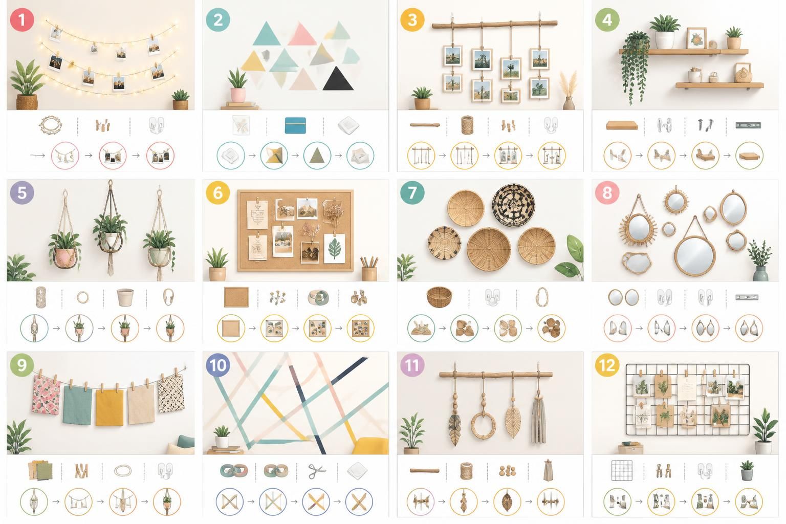découvrez 12 idées originales de décoration murale diy pour personnaliser vos murs facilement et sans utiliser de peinture. inspirez-vous pour créer un intérieur unique et créatif.
