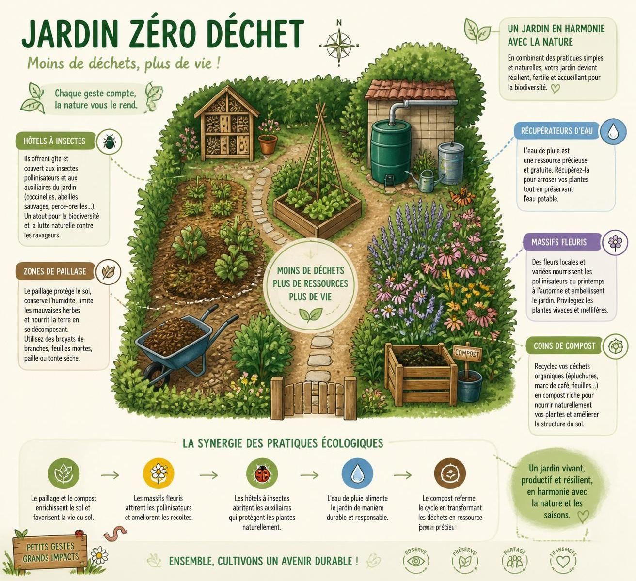 découvrez 10 habitudes simples pour un jardin zéro déchet et apprenez à ne plus rien gaspiller dans votre espace vert tout en respectant l'environnement.