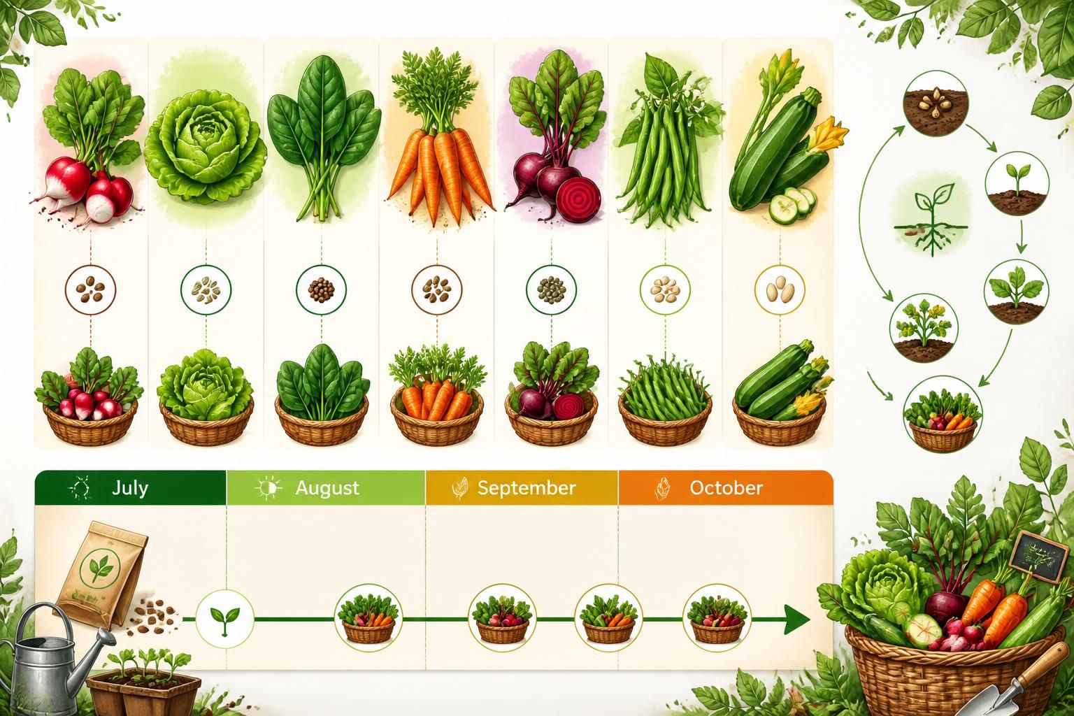 découvrez quels légumes semer en juillet pour profiter d'une récolte fraîche et abondante jusqu'en octobre dans votre potager d'été.