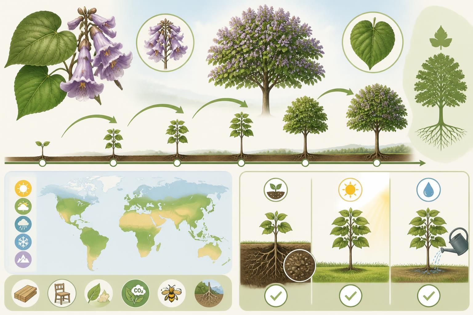 découvrez tout ce qu'il faut savoir sur le paulownia, cet arbre à la croissance rapide, avant de le planter dans votre jardin ou votre terrain.