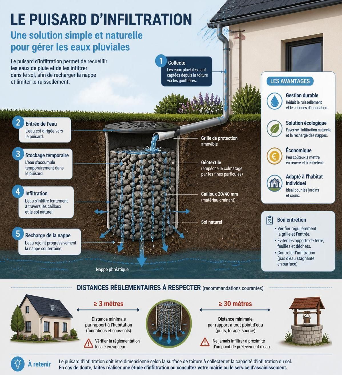 découvrez le fonctionnement, l'installation et la réglementation à jour en 2026 des puisards d'infiltration pour une gestion efficace des eaux pluviales.