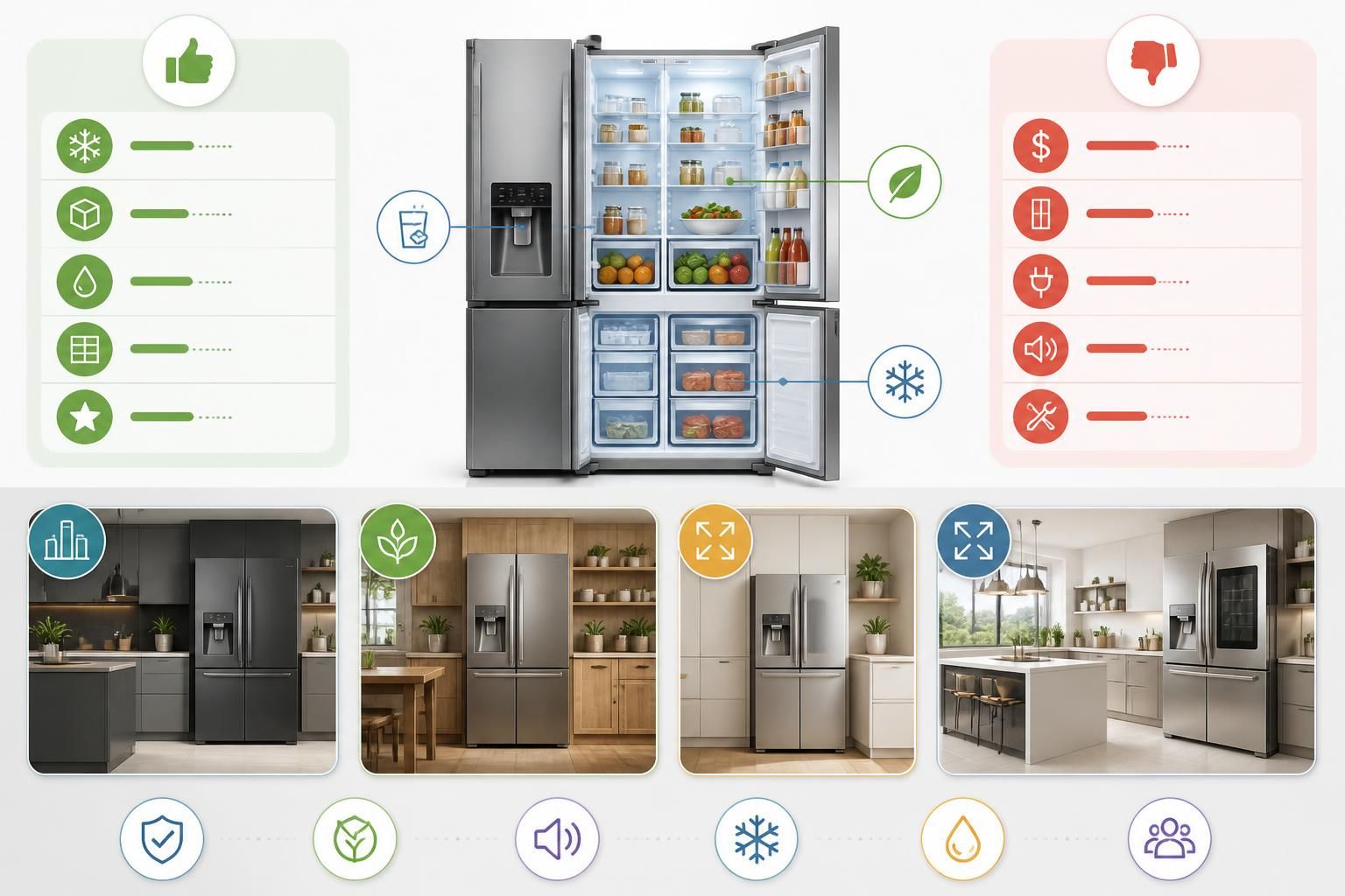découvrez les avantages et inconvénients du réfrigérateur américain, ainsi que nos conseils pour choisir le modèle idéal selon la configuration de votre cuisine.