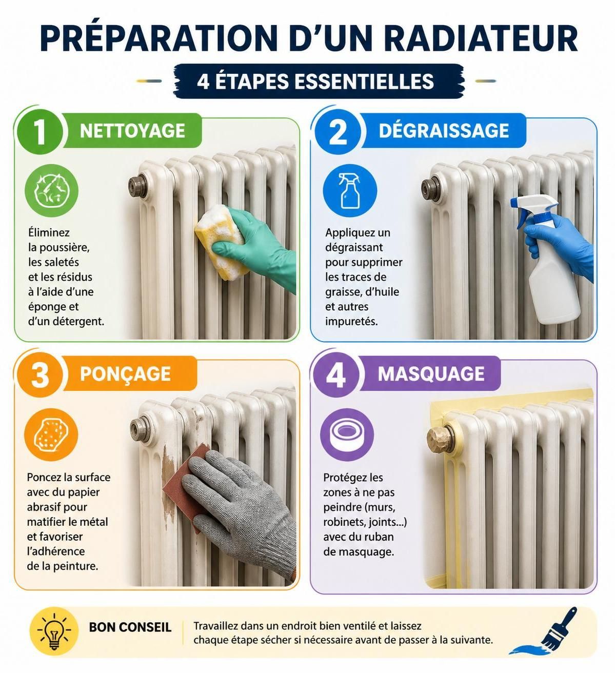 découvrez comment repeindre un radiateur efficacement, les types de peintures adaptées, la méthode à suivre étape par étape, et les erreurs à éviter pour un résultat durable et esthétique.
