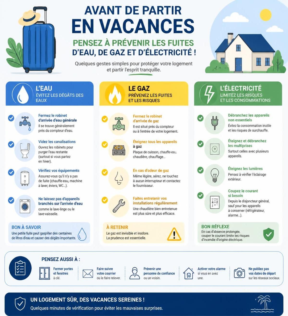 découvrez la checklist complète pour sécuriser votre maison avant de partir en vacances et protéger votre domicile contre les intrusions et les imprévus.