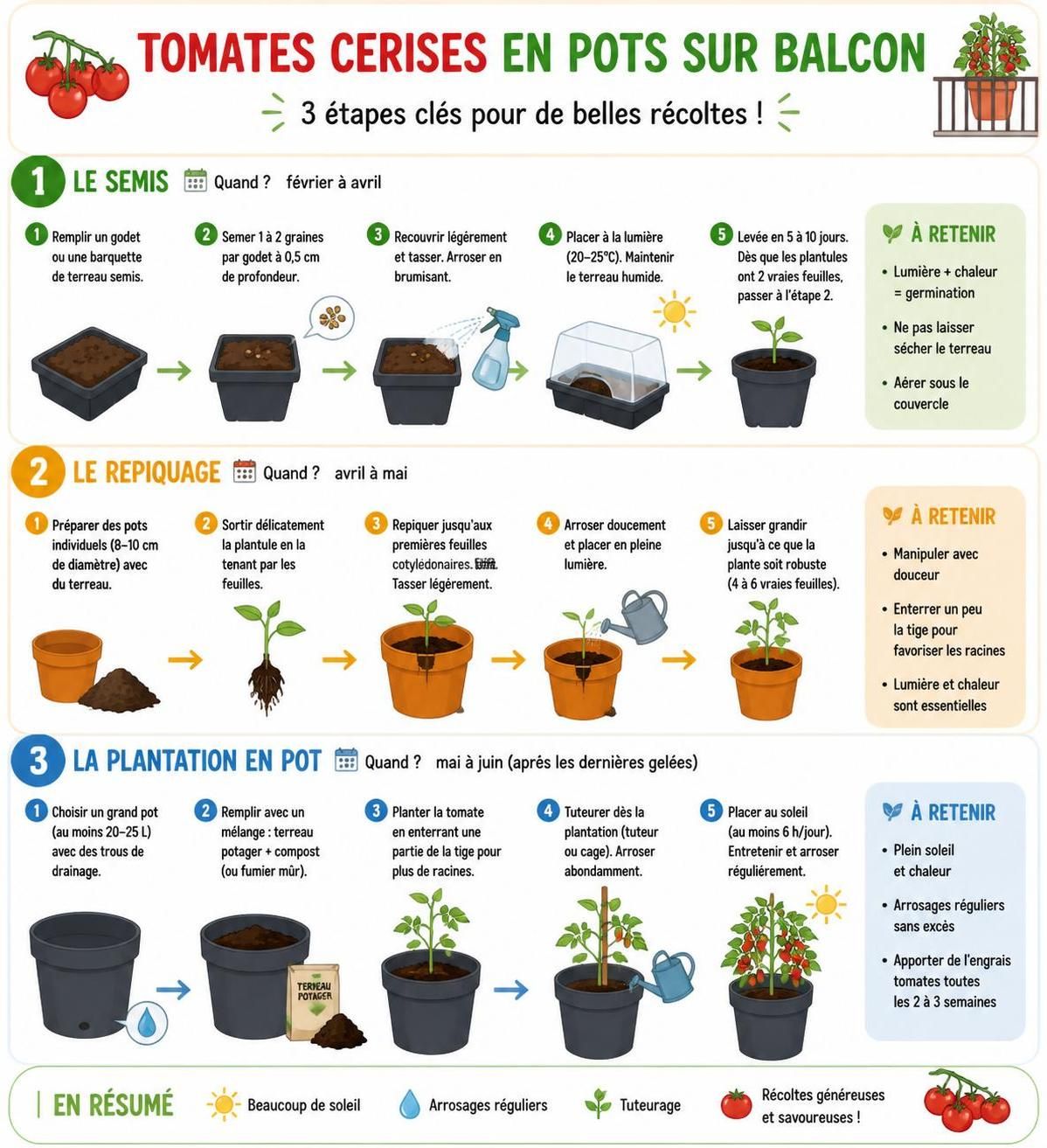 découvrez comment cultiver, arroser et récolter des tomates cerises en pot sur votre balcon ou terrasse pour une récolte savoureuse et facile à domicile.